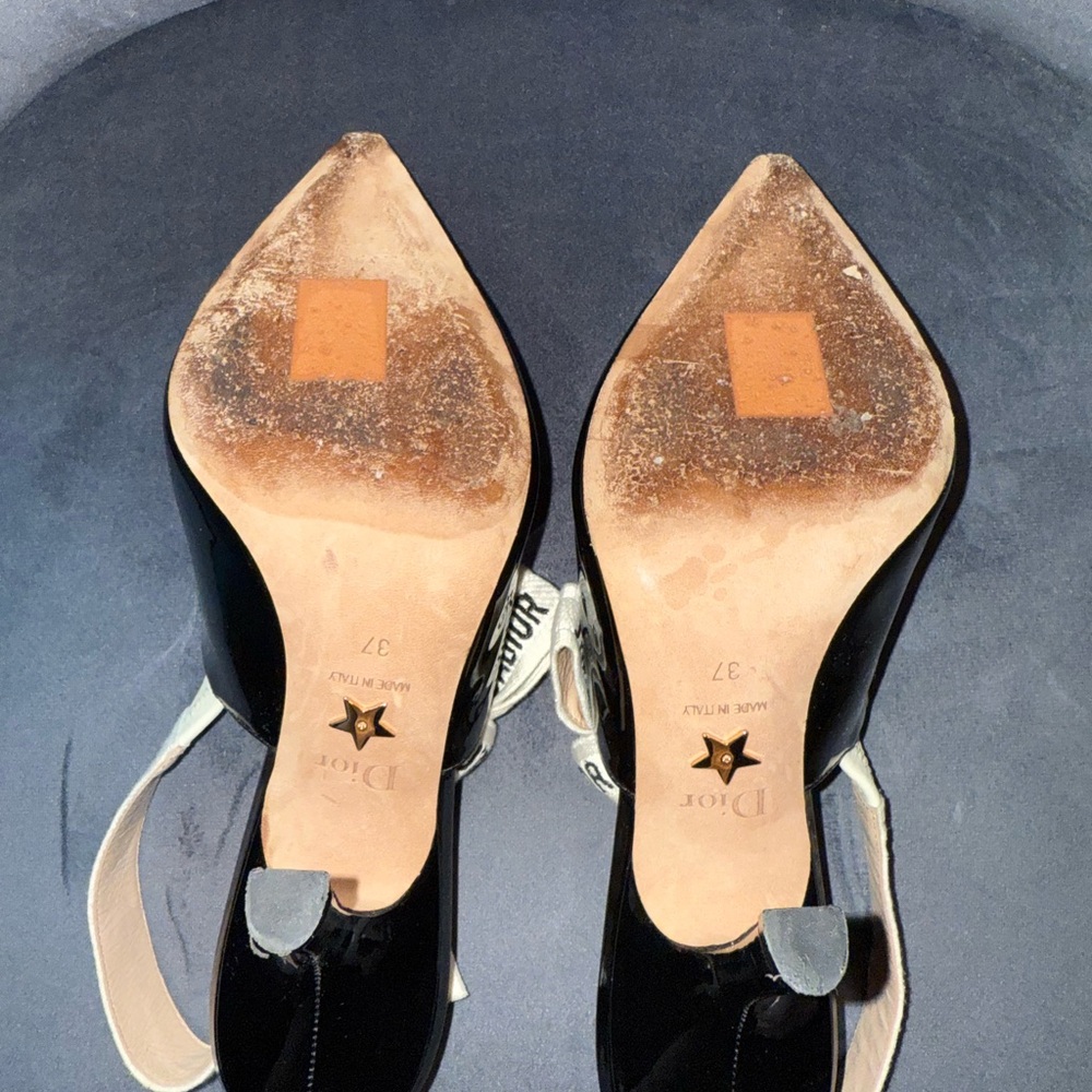 Dior J'Adior Black Slingback Heels Size 37 - Picture 6 of 8